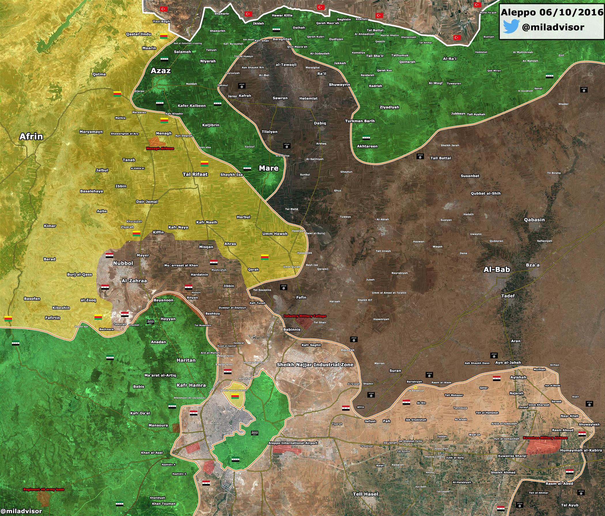 Overview of Military Situation in Aleppo City on October 7, 2016