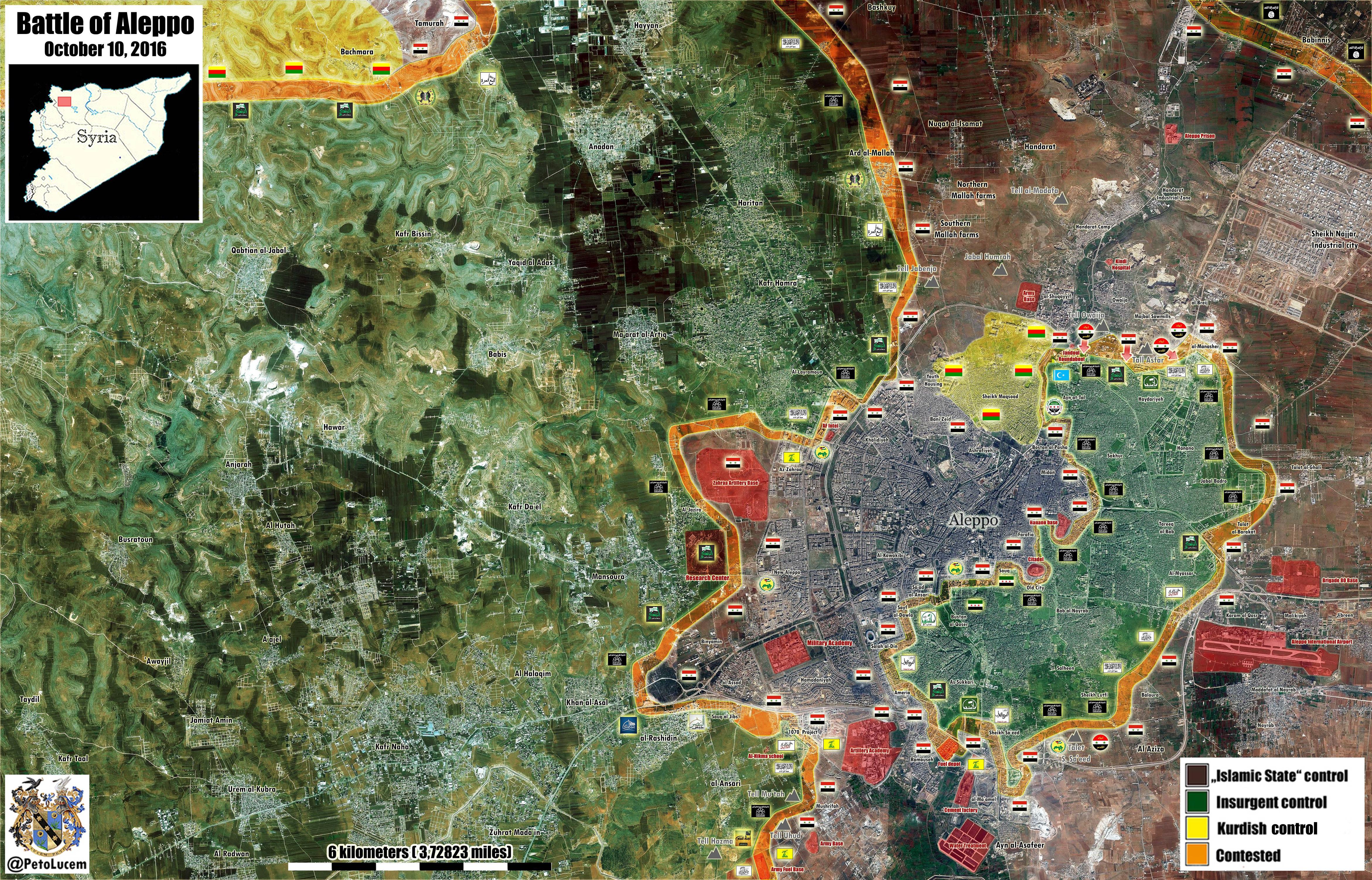 Overview of Military Situation in Aleppo City on October 13-14, 2016