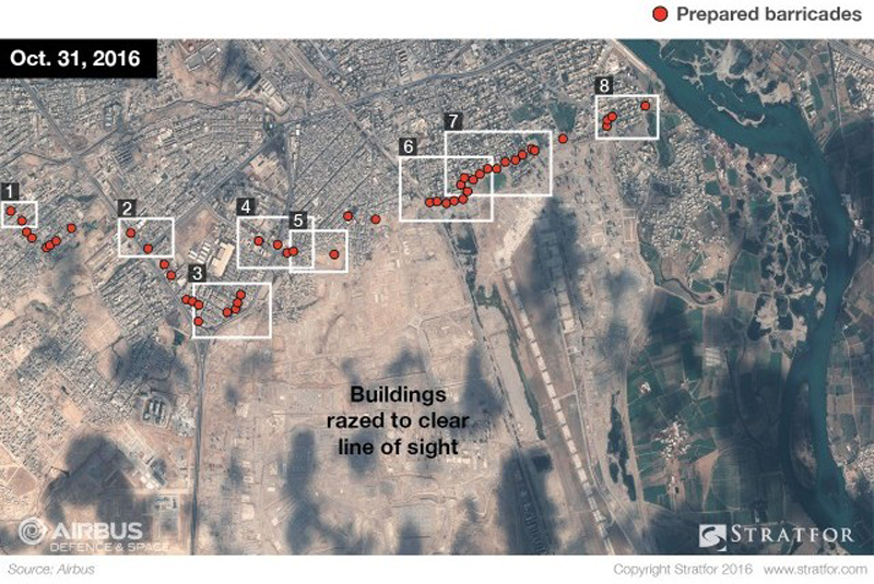 Satellite Imagery Shows ISIS Defenses in Mosul