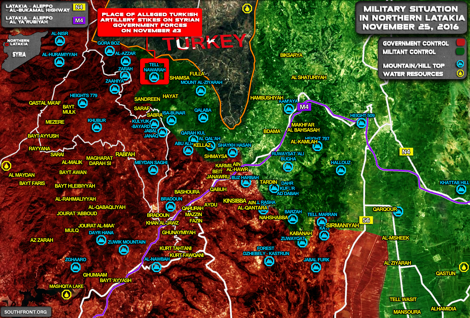 Syria Map Update: Military Situation in Northern Latakia on November 25, 2016