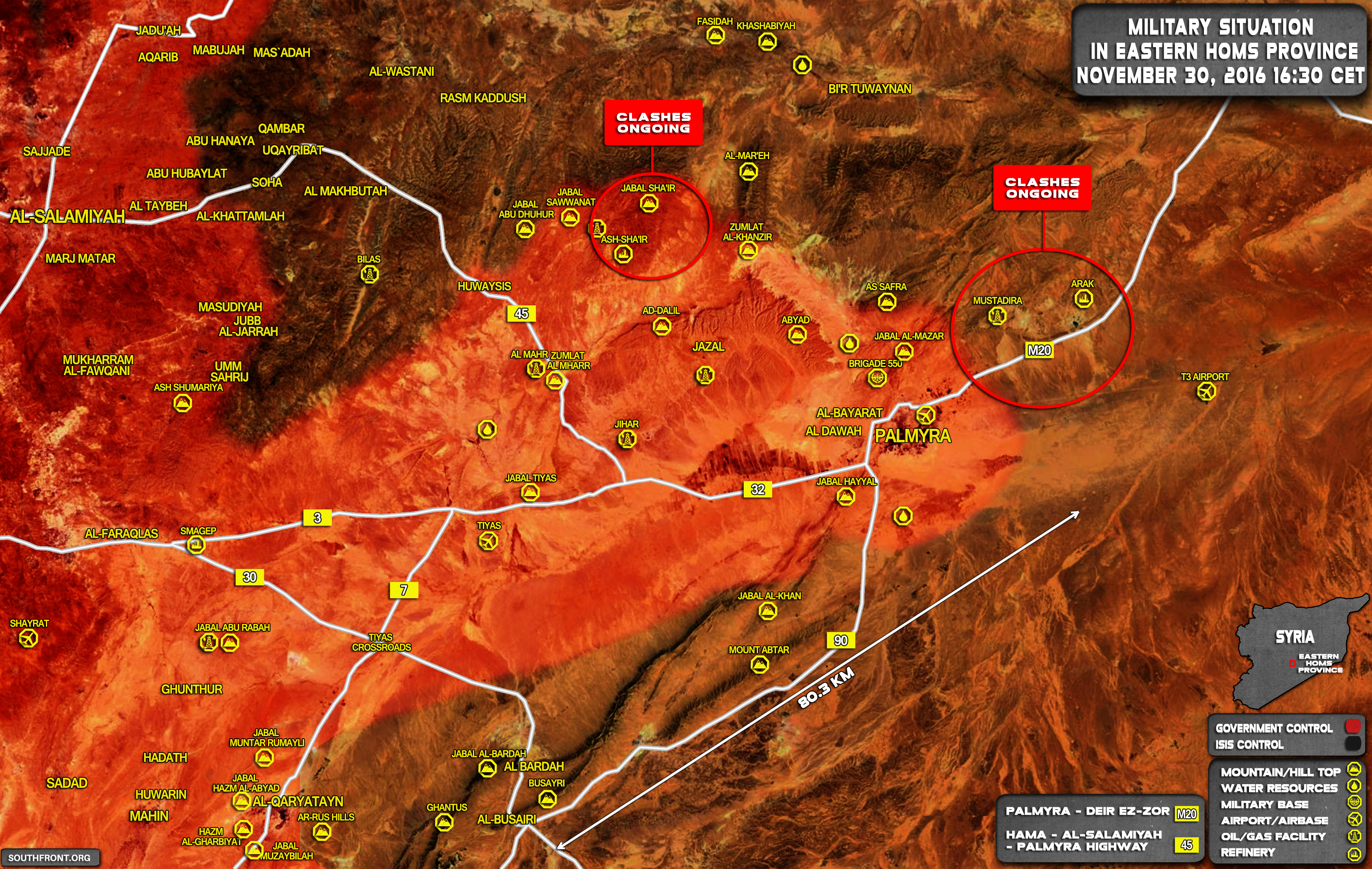 Syrian Army Clashing with ISIS in Eastern Part of Homs Province