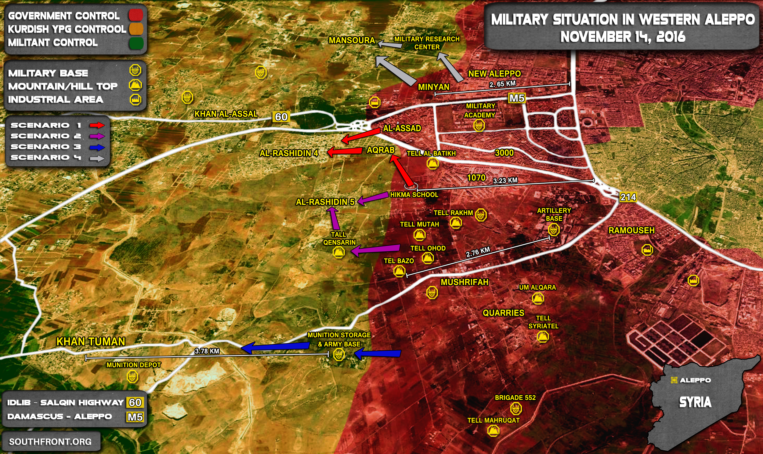 Overview of Military Situation in Aleppo City on November 16, 2016