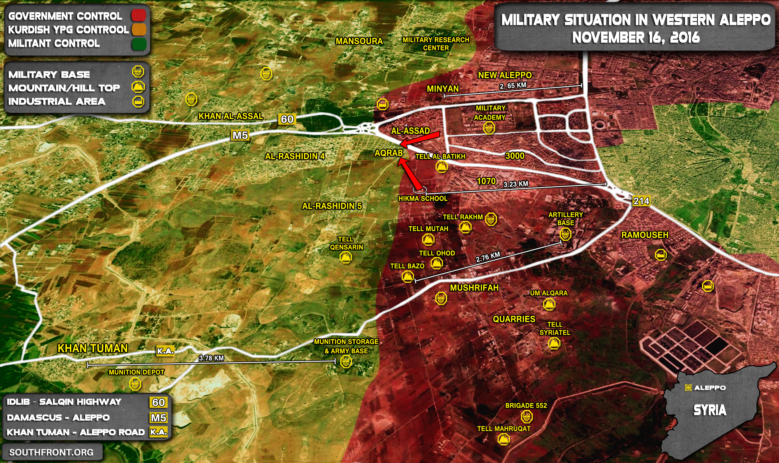 Overview of Military Situation in Aleppo City on November 16, 2016