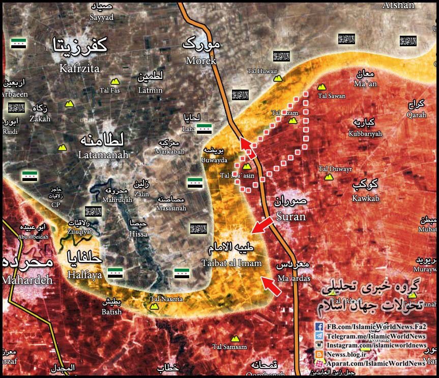 Syrian Army Flaking Taybat al-Imam Town in Northern Hama