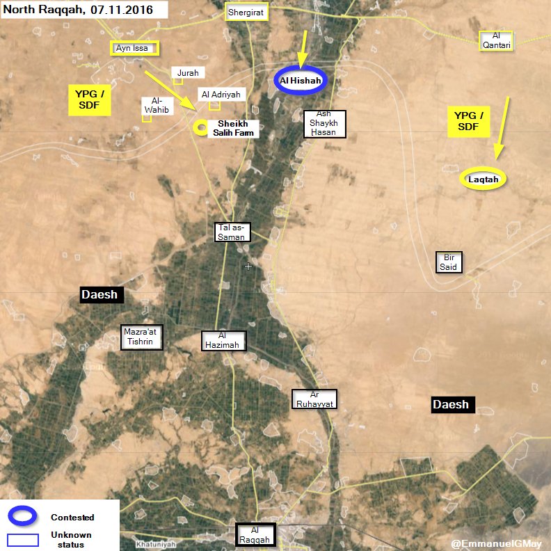 Kurdish Forces Seize more Areas from ISIS North of Raqqa