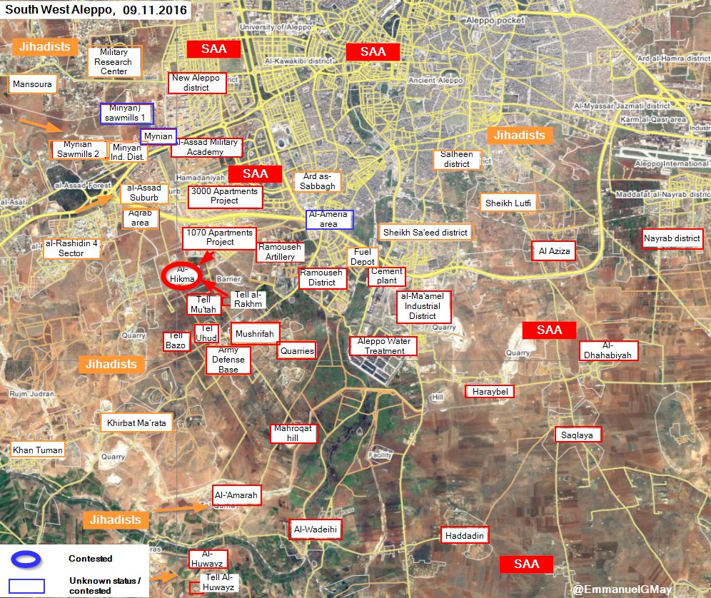 Syrian Army Liberates Strategic Area of Al-Hikma in Southwestern Aleppo