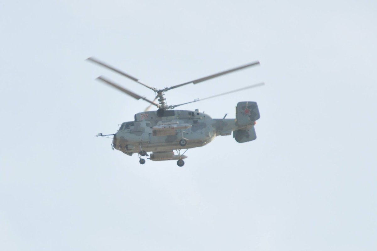 Ka-27 and Ka-29 Helicopters from Admiral Kuznetsov's Deck in Syrian Sky