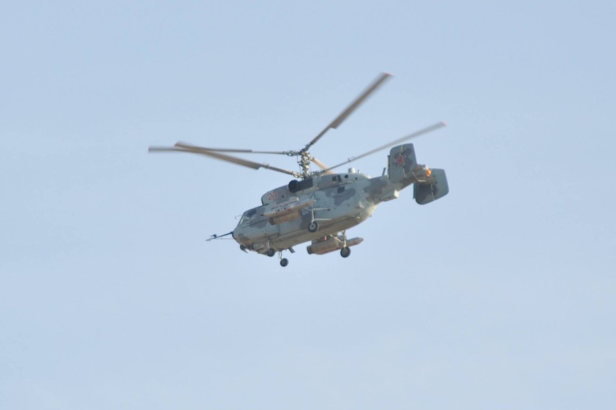 Ka-27 and Ka-29 Helicopters from Admiral Kuznetsov's Deck in Syrian Sky