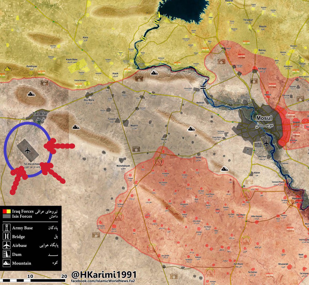 Iraqi Popular Mobilization Units Advancing on Tal Afar Airport West of Mosul