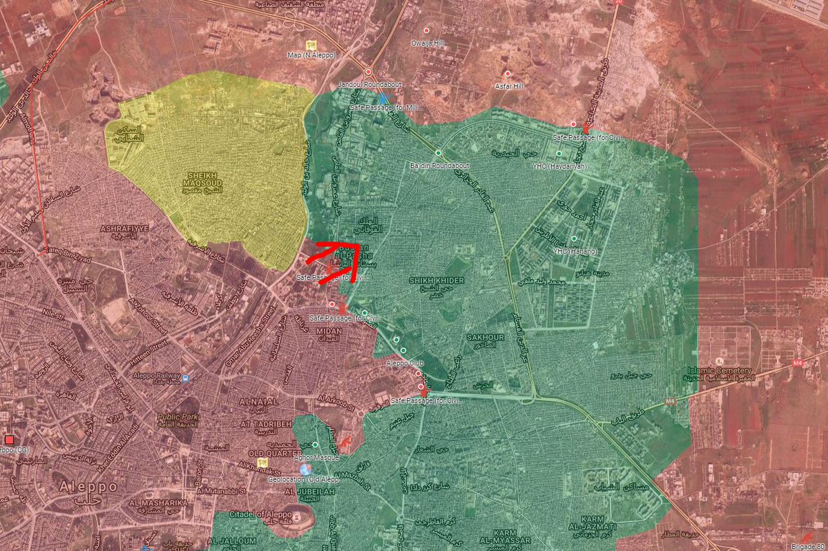 Syrian Army Advancing in Bustan al-Basha Neighborhood of Aleppo City