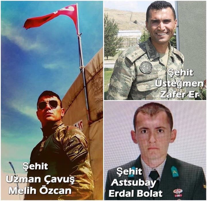 Photos and names of Turksih Soldiers Killed in Syrian Air Raid Appeared in Media