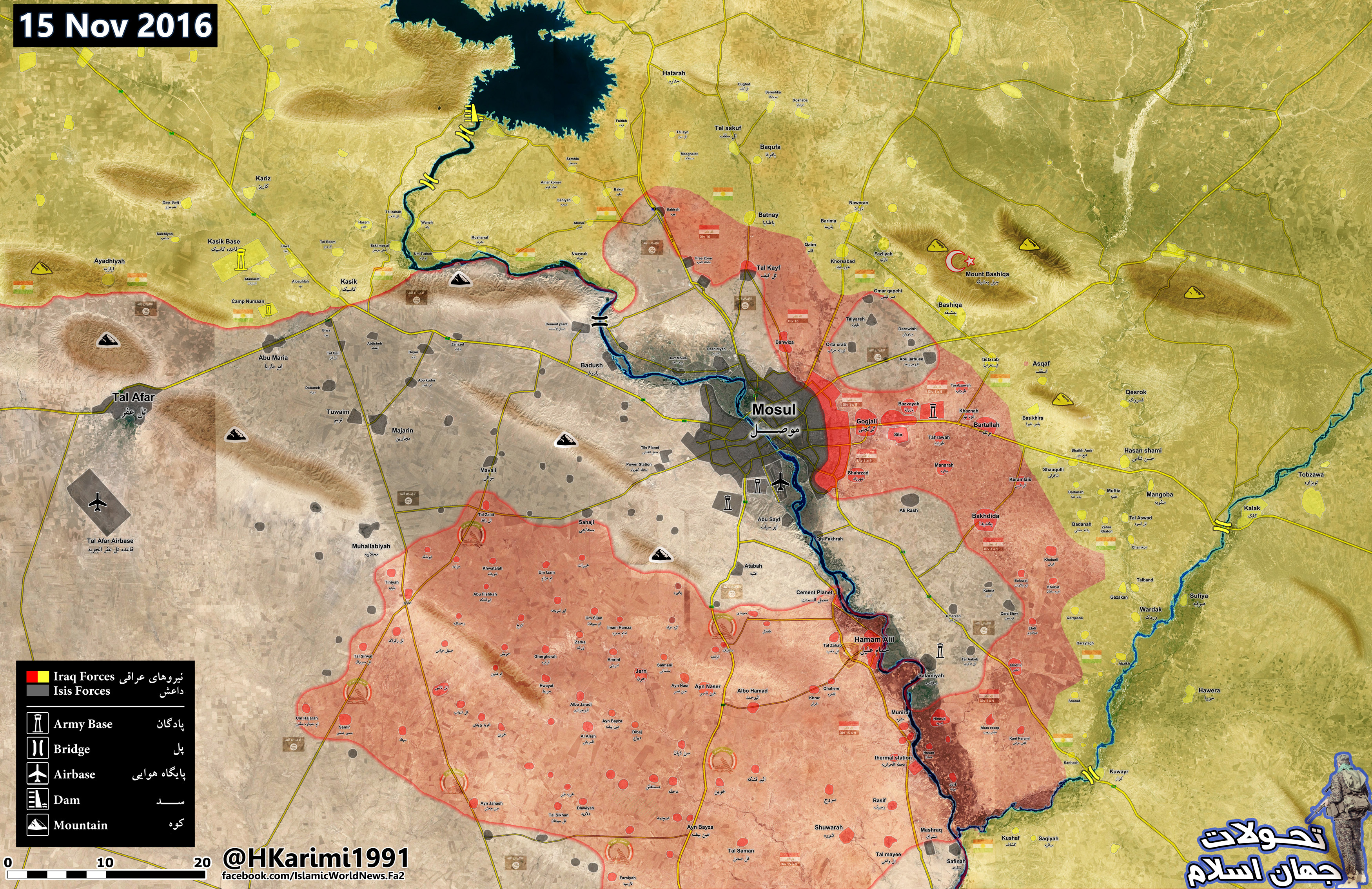 Iraq War Map Update: Current Military Situation in Mosul Countryside