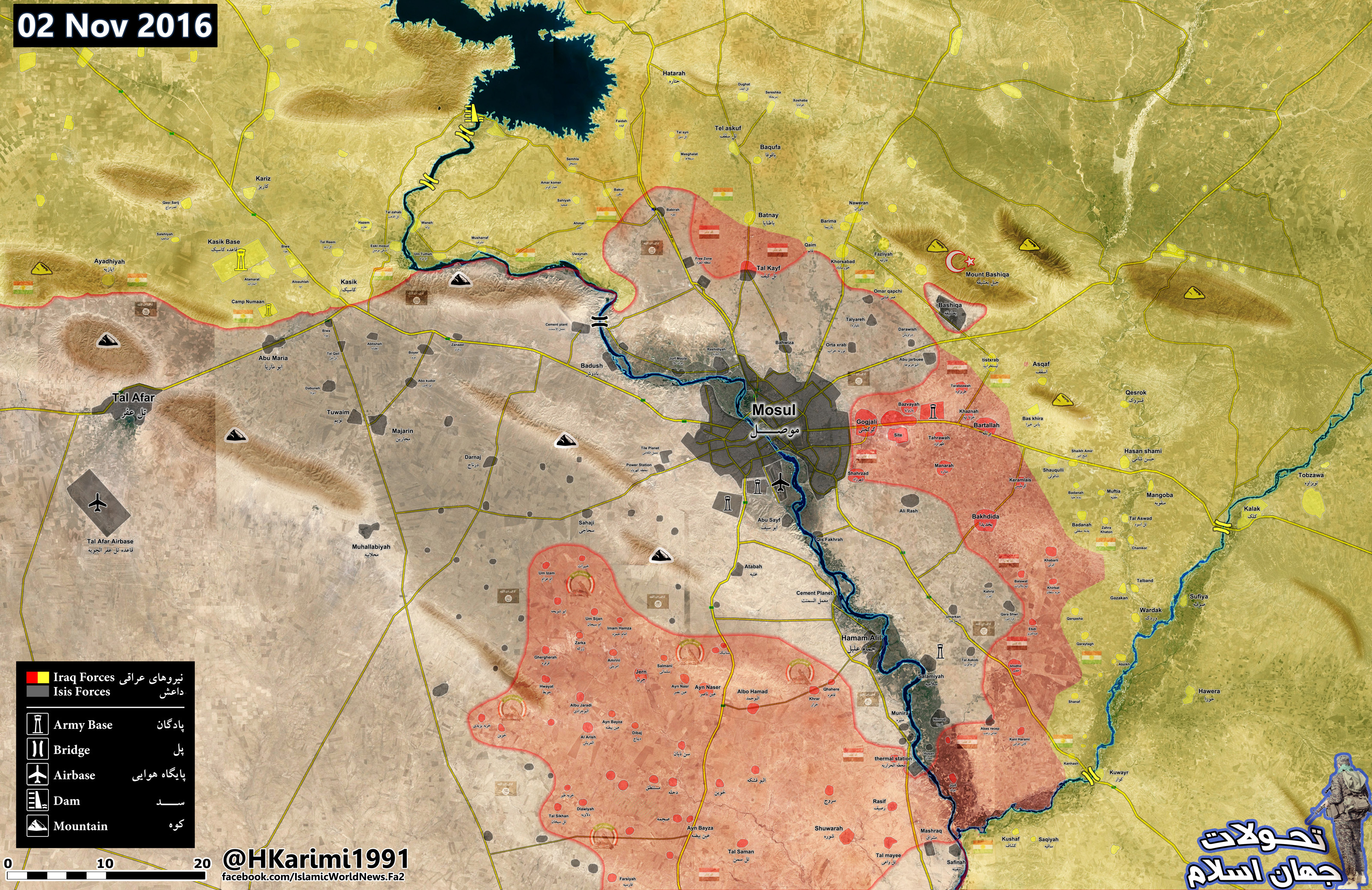 Iraqi Map Update: Iraqi Military and Popular Mobilization Units Shape Battleground in Mosul Countryside