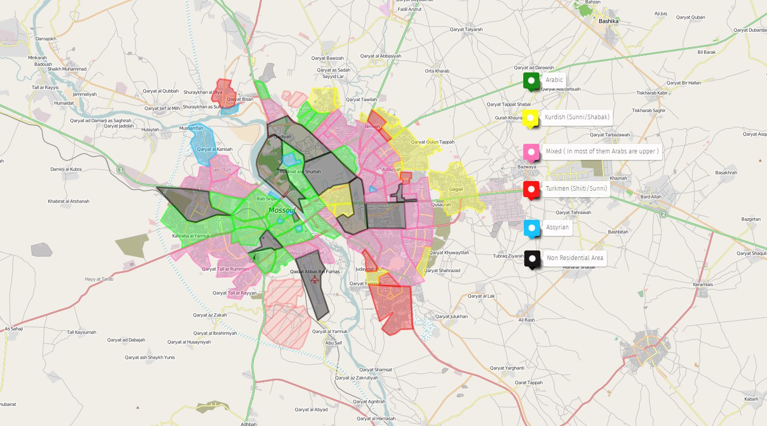 Ethnographic Map of Mosul City Explains Iraqi Forces Success in Its Western Outskirts