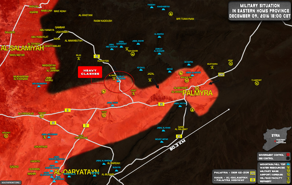 Intense Clashes Ongoing Between Syrian Army And ISIS At Entrance To Palmyra