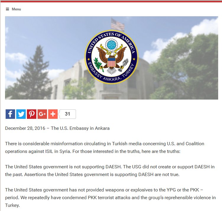 U.S. Embassy Turkey Openly Lies About U.S. YPG Support