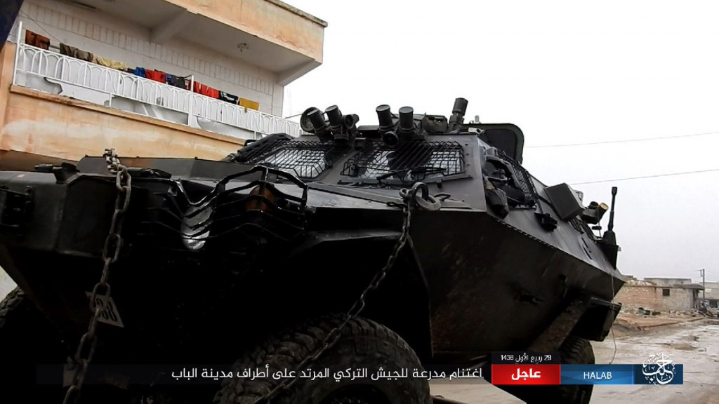 ISIS Sezied Another Cobra Armored Vehicle After Turkish Soldiers Fled From Positions Near Al-Bab (Photos)