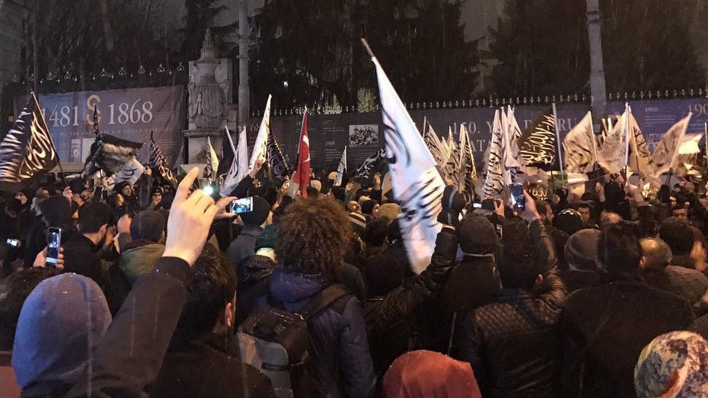 "Activists" Protesting At Russian Embassy in Turkey Hold Al-Qaeda Flags (Photos)