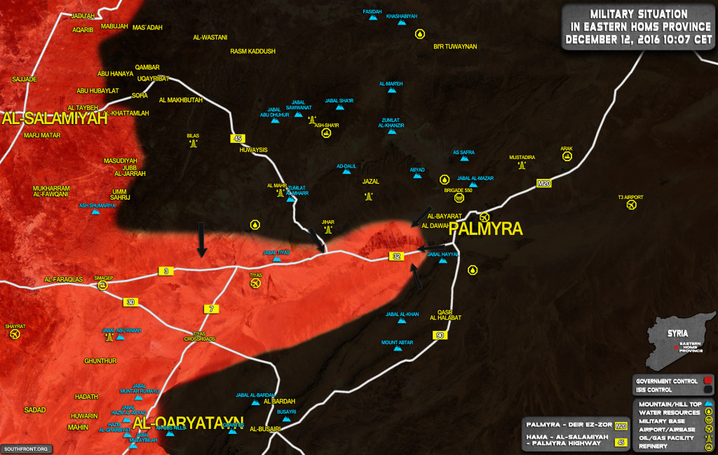 ISIS Flanking Syrian Government Forces West of Palmyra (Photo Report, Videos, Map)