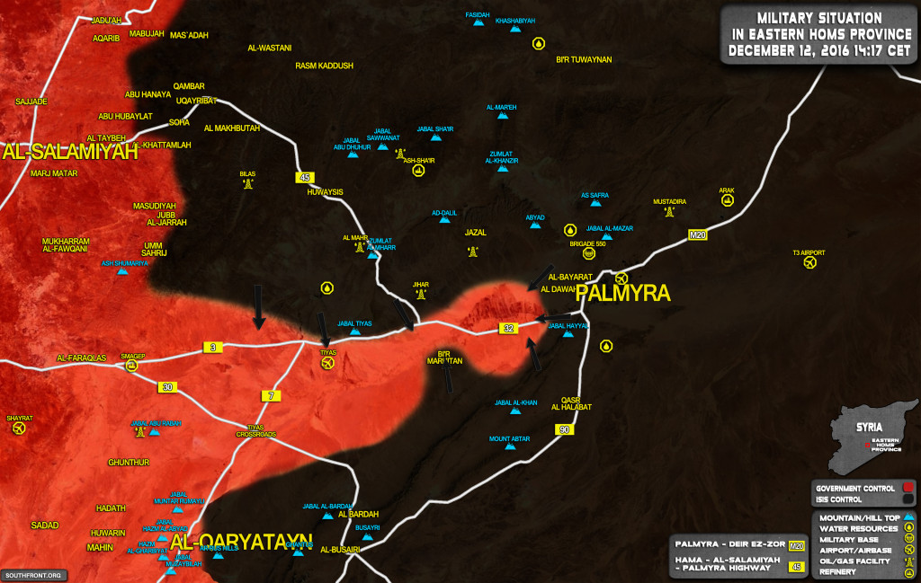 ISIS Seizes Jihar Crossroad And Tyas Mountain West of Palmyra