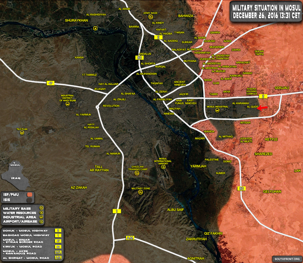 Iraqi Forces And ISIS Clashing For Al-Quds District Of Mosul