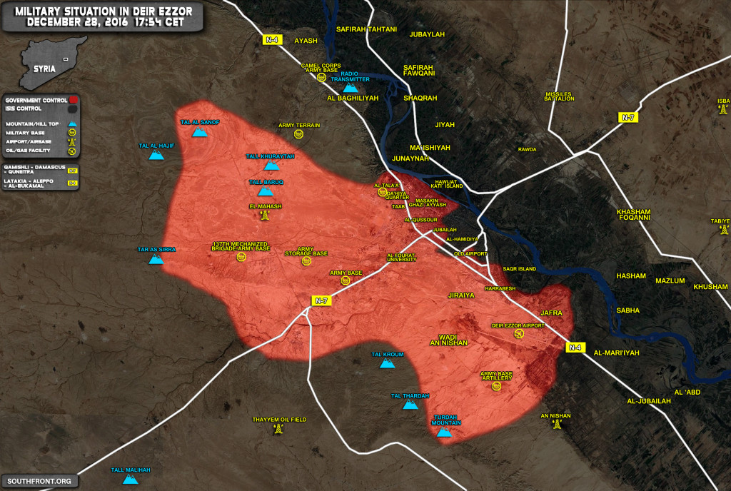 Military Situation In Deir Ezzor On December 28, 2016 (Syria Map Update)