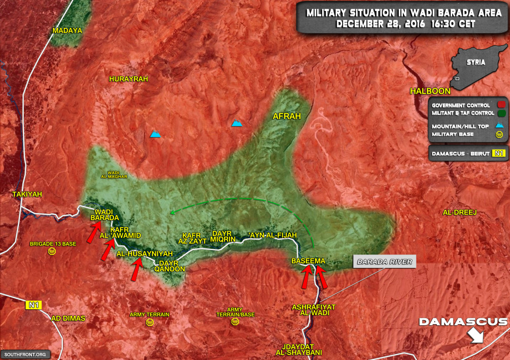 Militants To Leave Wadi Barada Area - Reports