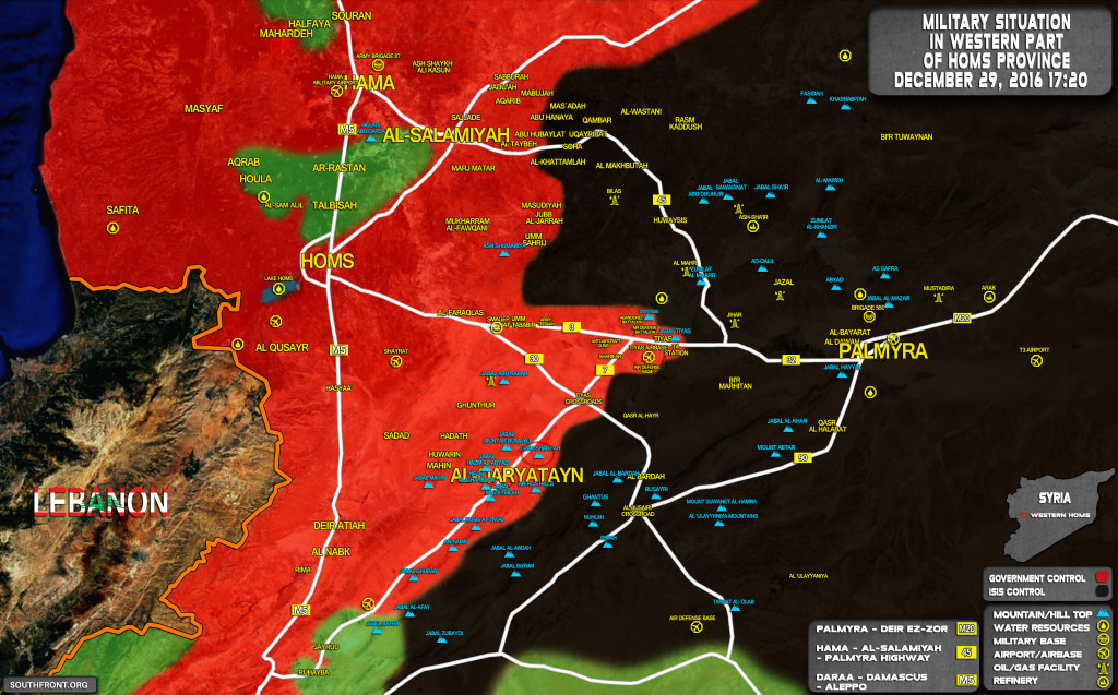 Syrian Army Secures Important Hilltop At Al-Qaryatayn-Tyas Road. Intense Fighting Ongoing