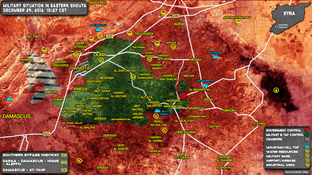 Syrian Army Storming Key Village Of Hazrama In Eastern Ghouta