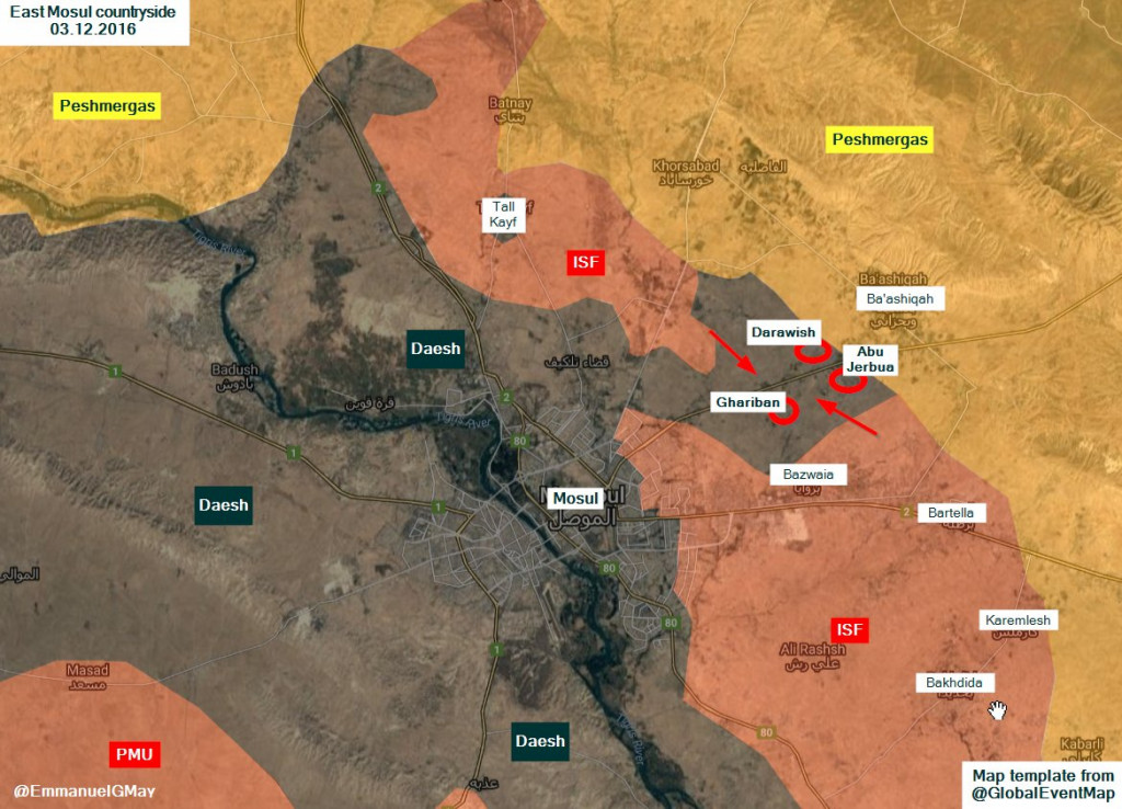 Iraqi Forces Purged ISIS from 3 Villages East of Mosul