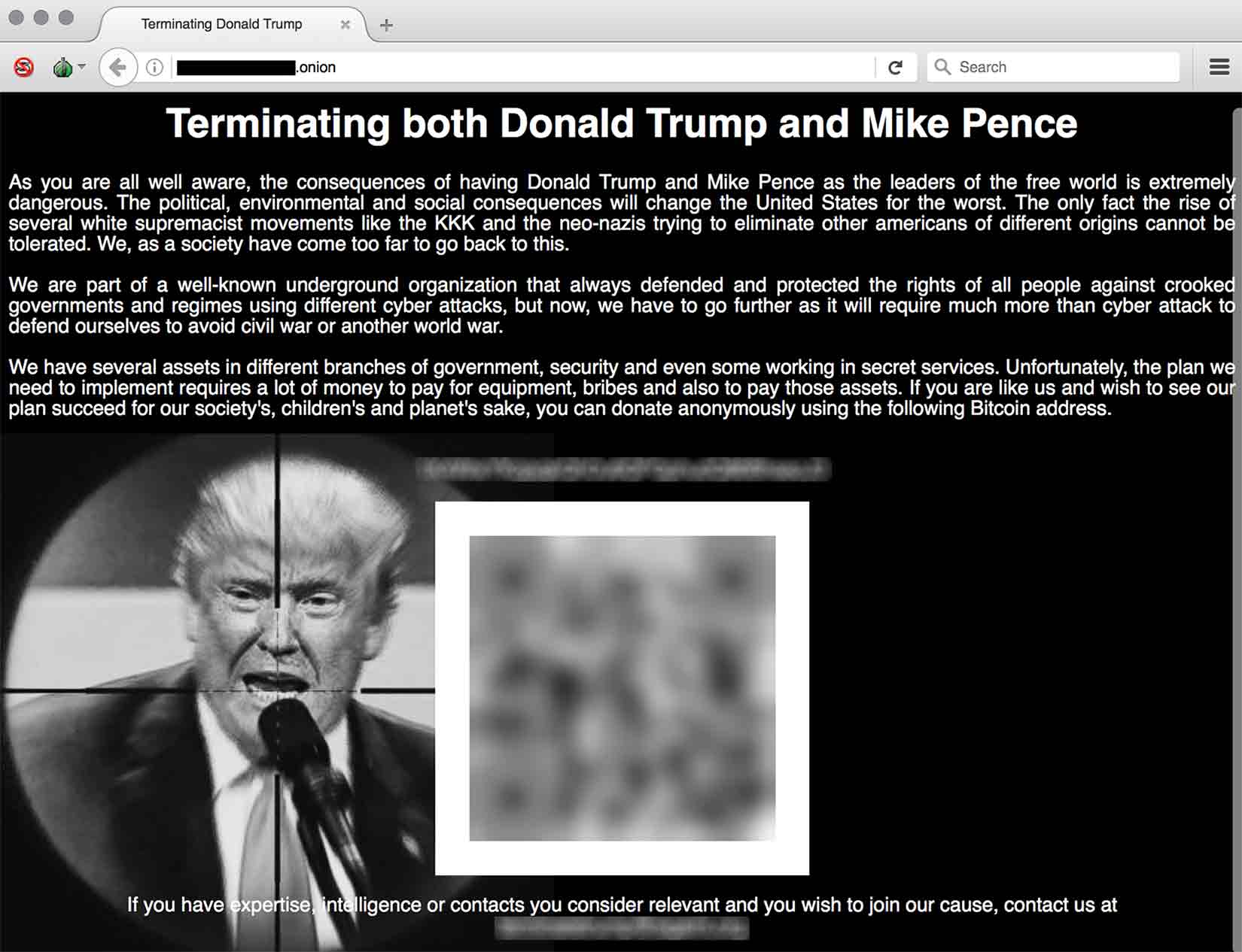 Darknet Website Takes Donations for Trump Assassination