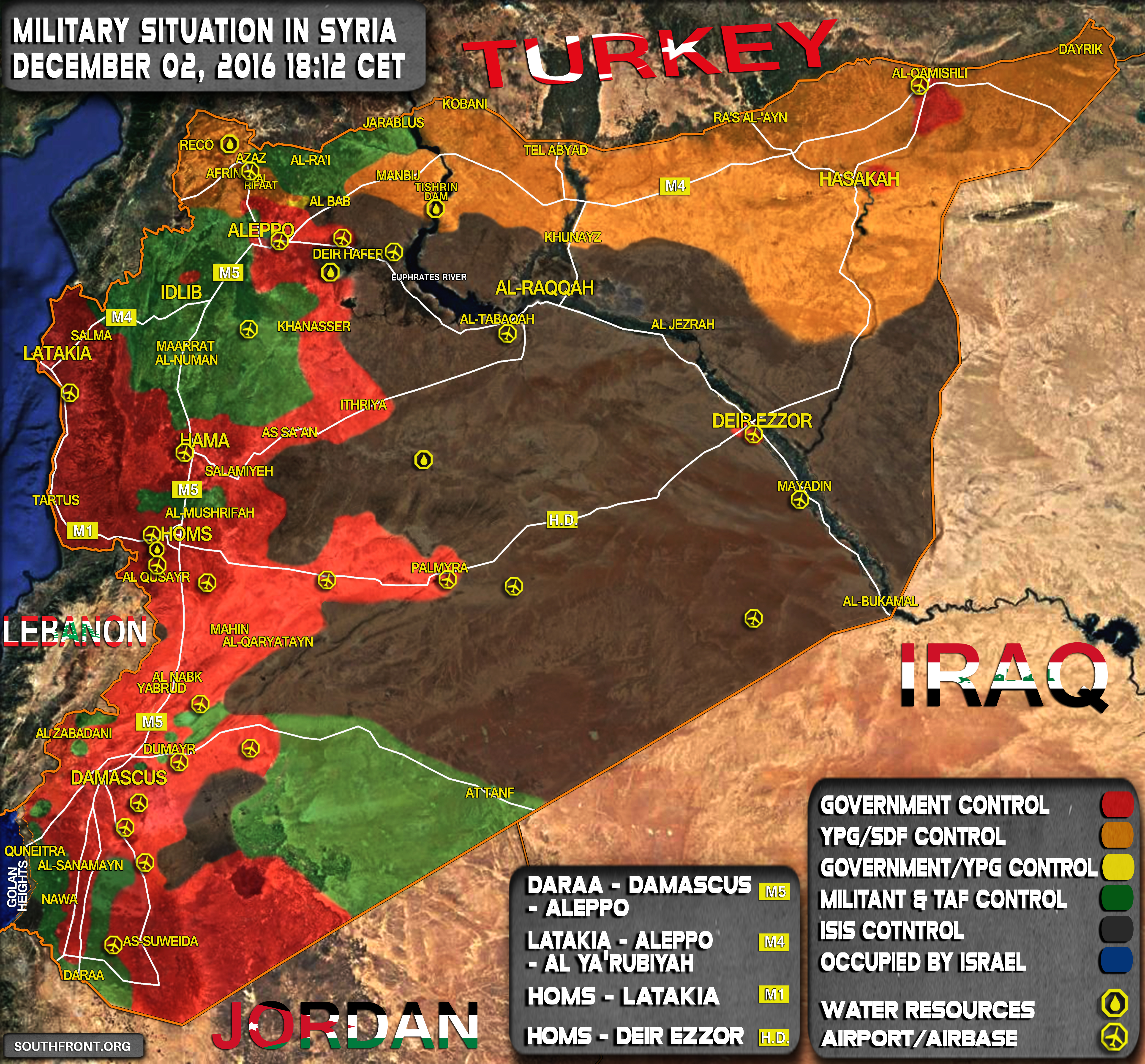 Military Situation in Syria on December 2, 2016