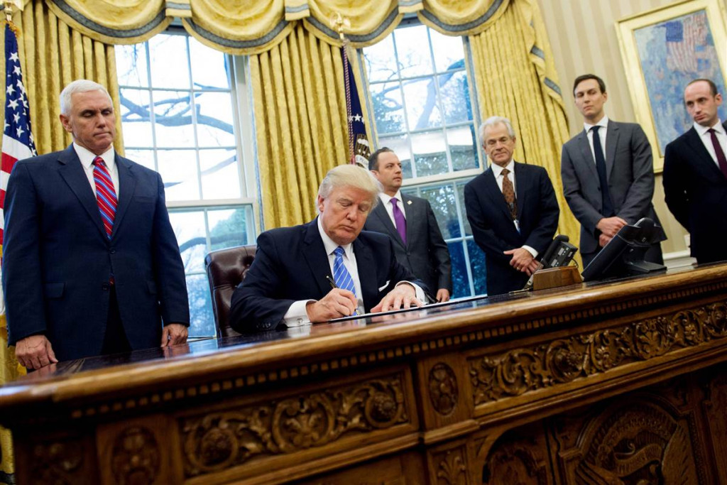 Trump Signs 3 Executive Orders: Withdraws From TPP, Freezes Federal Hiring, Limits Overseas Abortion Funding