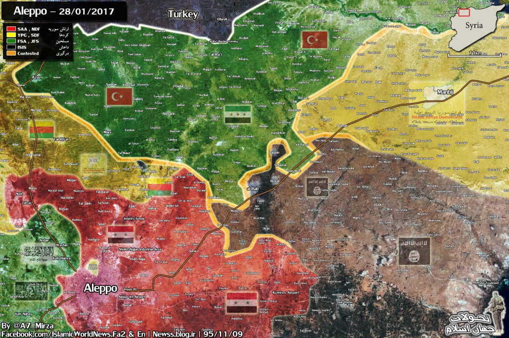 Military Situation In Northern Part Of Aleppo Province On January 28, 2017