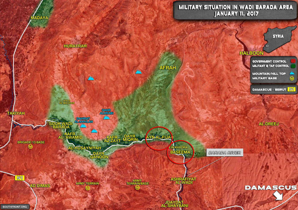 Syrian Army Enters 2 Villages In Wadi Barada As Reports Circulate About Another Ceasefre Agreement