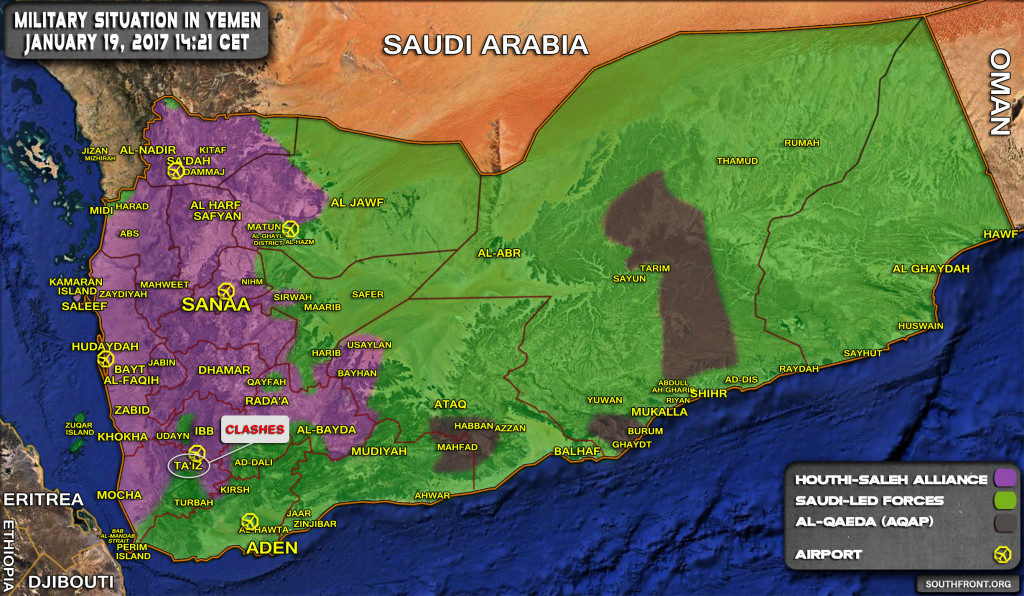 Military Situation In Yemen On January 19, 2017 (Map Update)