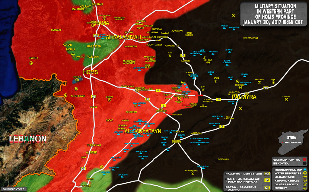 Syrian And Russian Warplanes Strike ISIS Targets West Of Palmyra