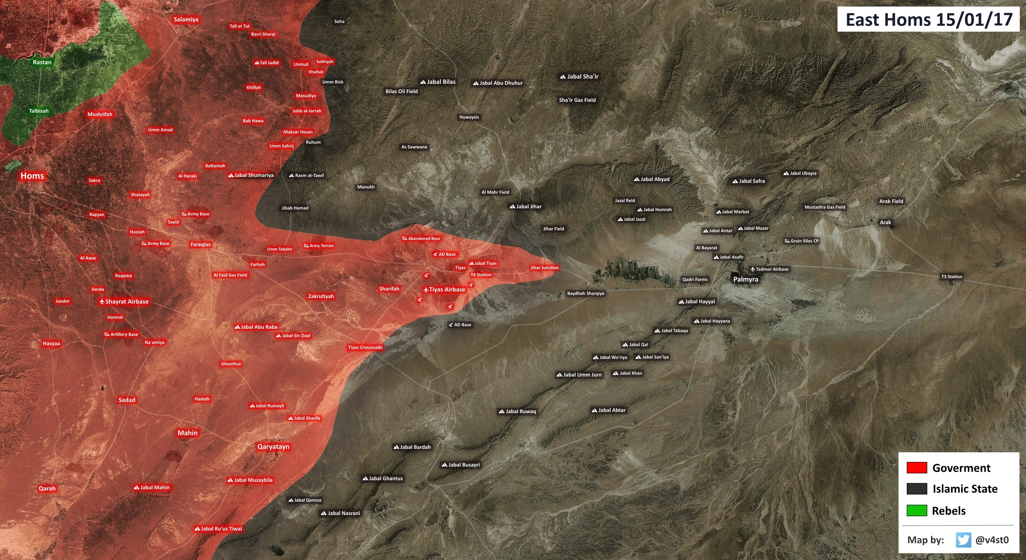 Vujunction Syrian Army Advancing East Of Tyas Airbase, Retakes Jihar Junction From ...