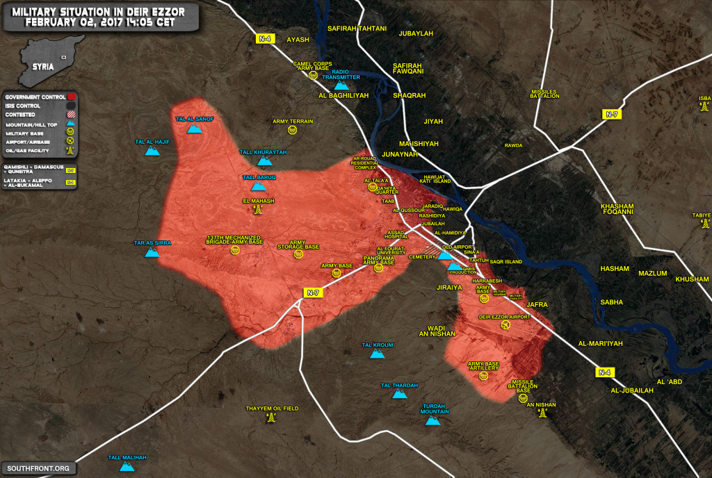 Military Situation In Deir Ezzor On February 2, 2017 (Map Update)