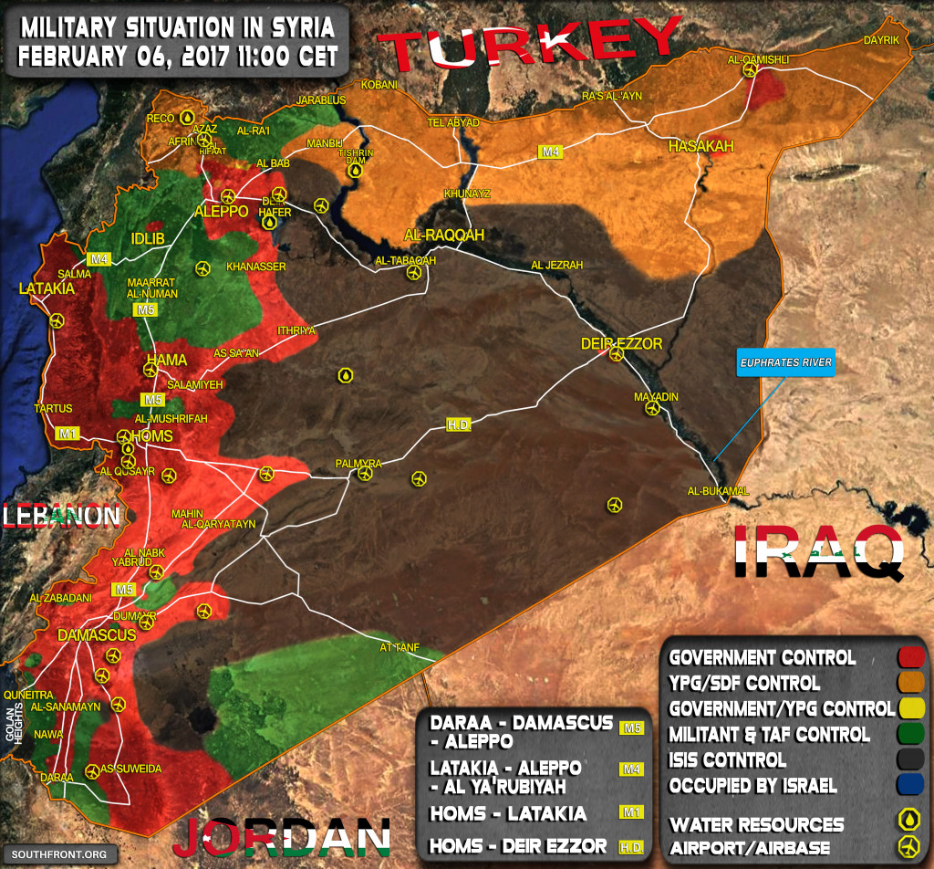 Military Situation In Syria On February 6, 2017 (Map Update)