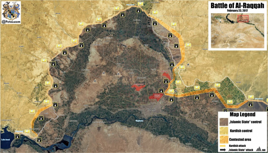 Military Situation In Area Of Raqqah After Recent Advances By US-Backed Forces (Map)