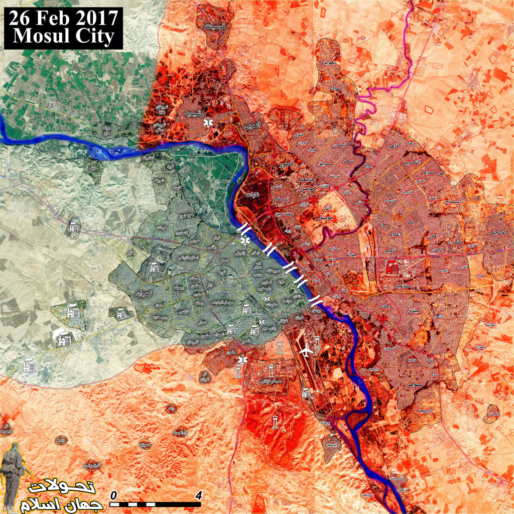 Military Situation In Mosul City After Fresh Advances By Iraqi Forces (Map Update)