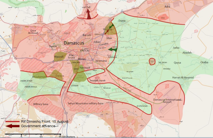 Military Map Comparison: Damascus Area In 2012 And In 2017