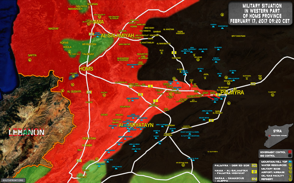 Syrian Army Is Only In 12km from Palmyra (Map)