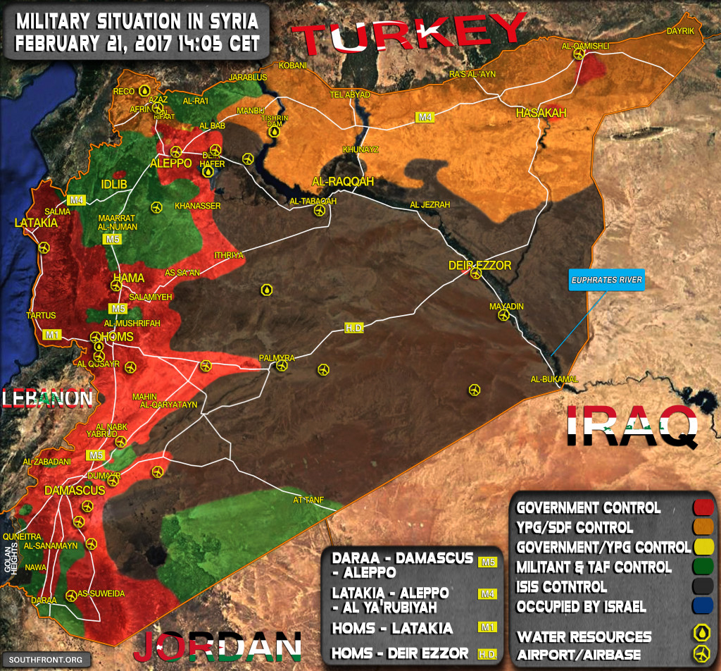 Military Situation In Syria On February 21, 2017 (Map Update)