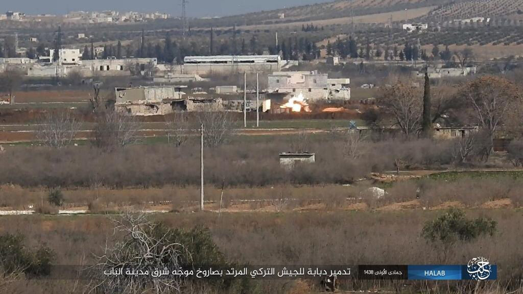 ISIS Claims Destroying Of Turkish Tank Near Al-Bab - Photos