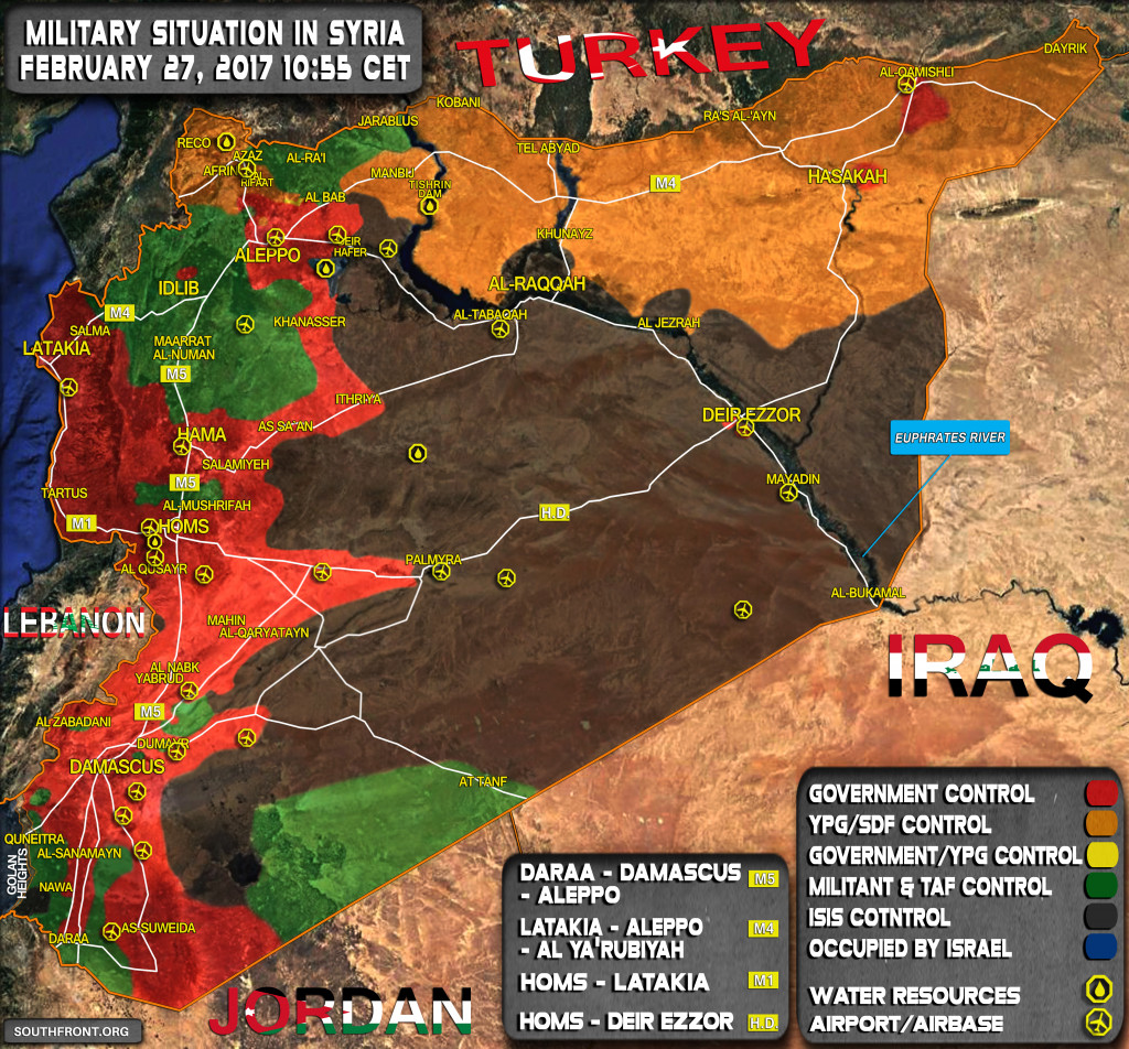 Military Situation In Syria On February 27, 2017 (Map Update)