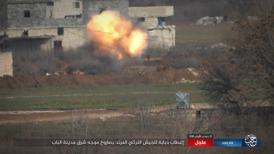 ISIS Hits Turkish M60T Battle Tank With Anti-Tank Guided Missile Near Al-Bab (Photos)