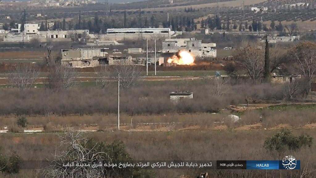 ISIS Claims Destroying Of Turkish Tank Near Al-Bab - Photos