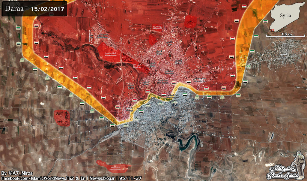 Military Situation In Daraa On February 16, 2017 (Syria Map Update)